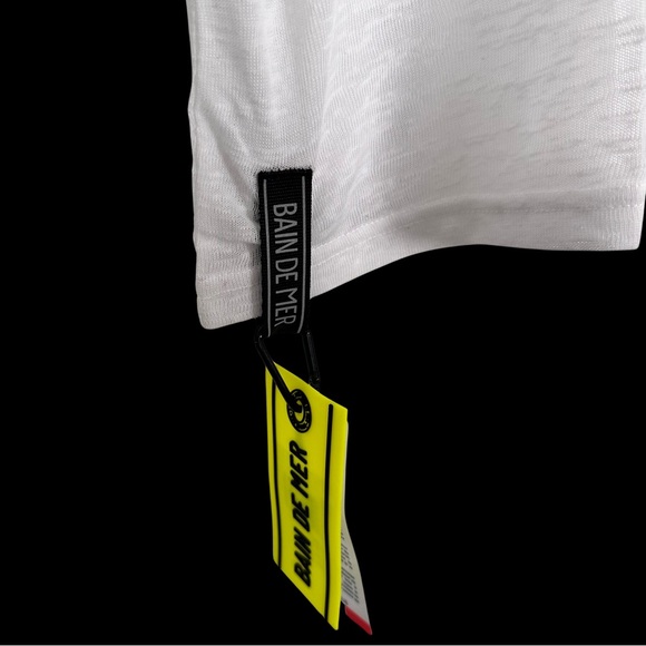 Bain De Mer St. Tropez White Japanese Synthetic Linen Tee XXL Lux ResortWear NWT - Picture 5 of 8